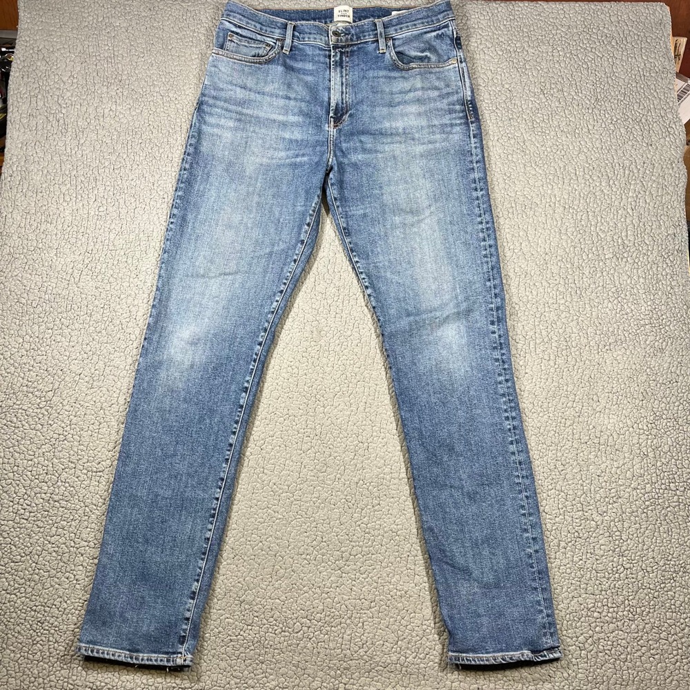 Flint and Tinder Mens Straight Fit Jeans 34x34 Medium Wash Blue Made in USA